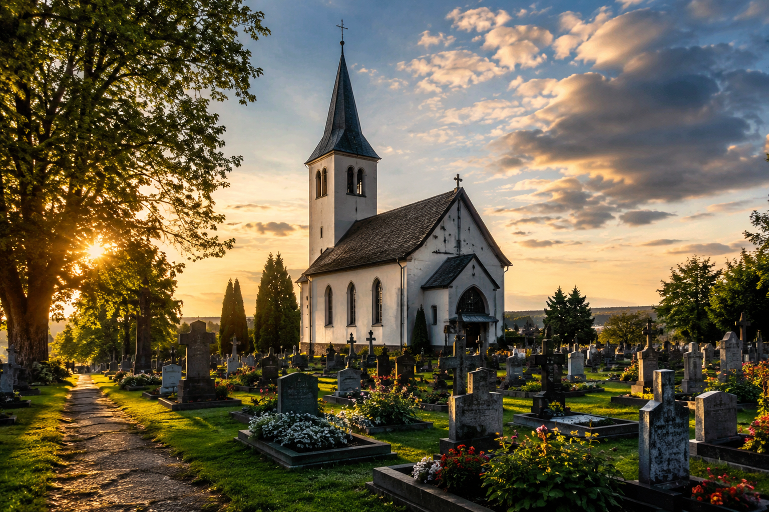Kirche mit Friedhof (2)